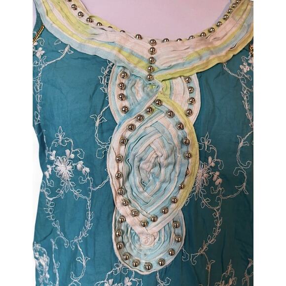 Custo Barcelona Embroidered Dress – Boho Resort Style – Size 2 (fits S/M) - Picture 3 of 7